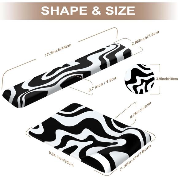 Large 4pc Set Ergonomic Gaming Mouse pad Keyboard Wrist Rest, Mouse Wrist Rest - Picture 2 of 12